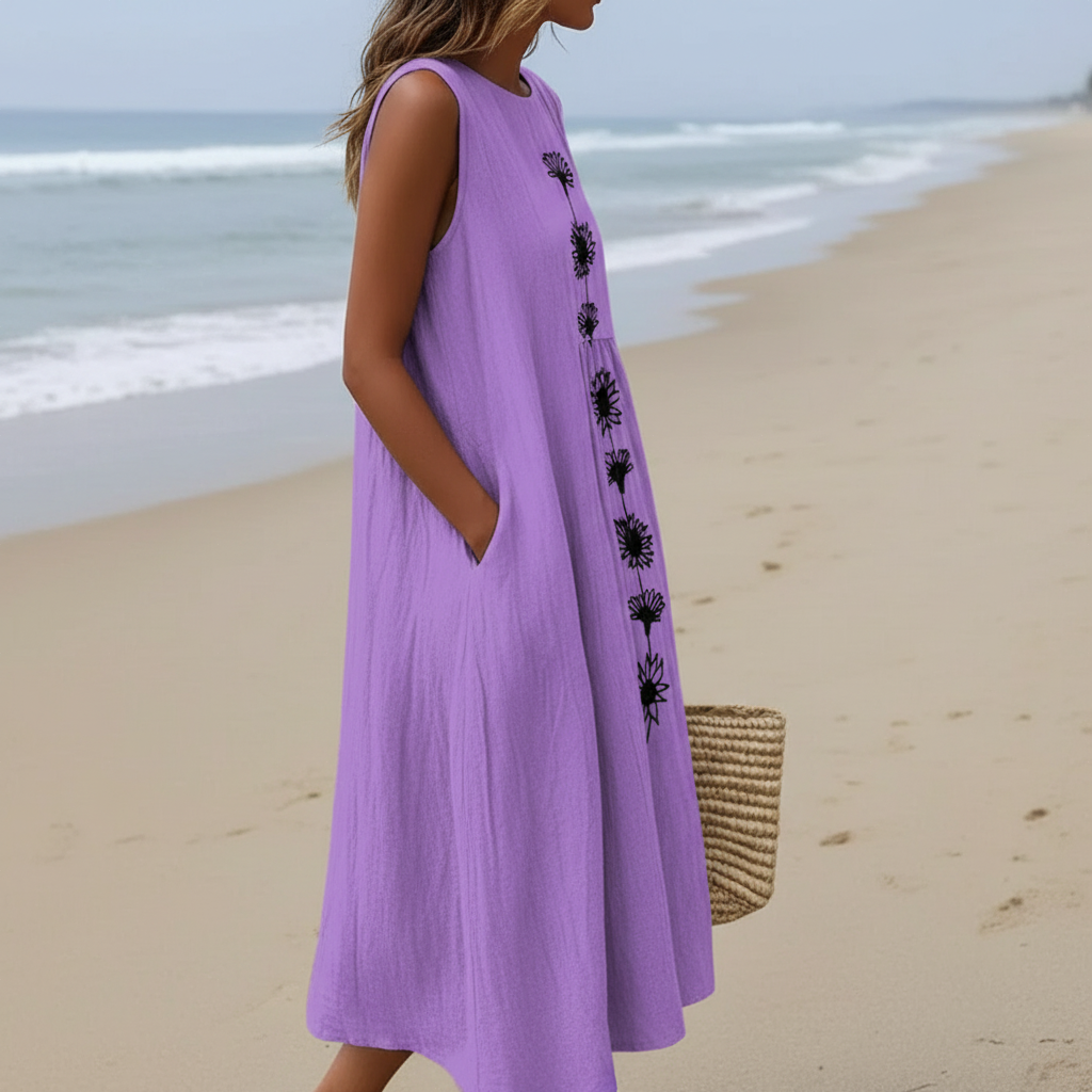 Andreina | Vestido Midi Violet Bloom