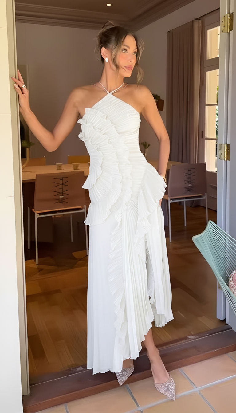 Selene | Vestido Largo Plisado