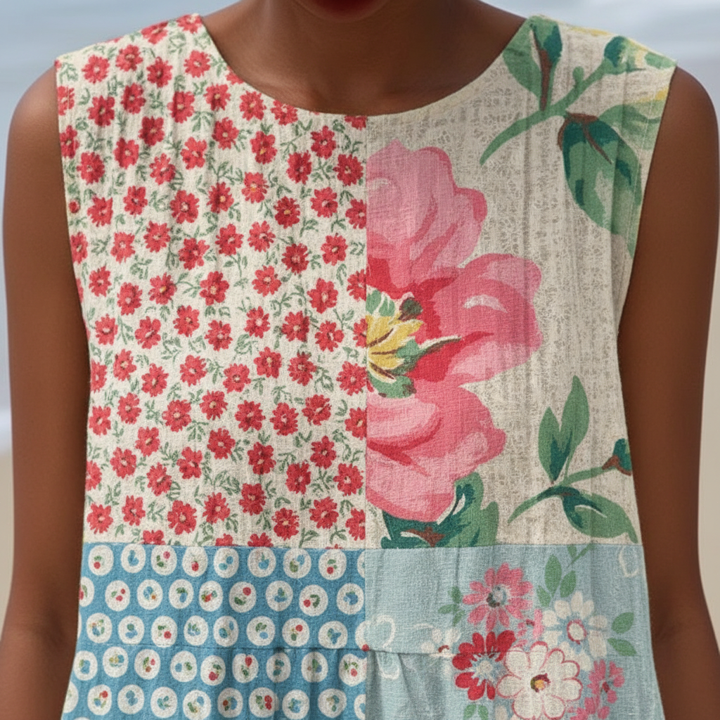 Annah | Vestido Midi de Patchwork