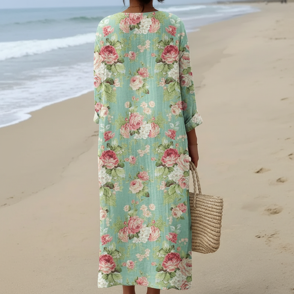 Guayaba | Vestido con Estampado Floral de Rosas