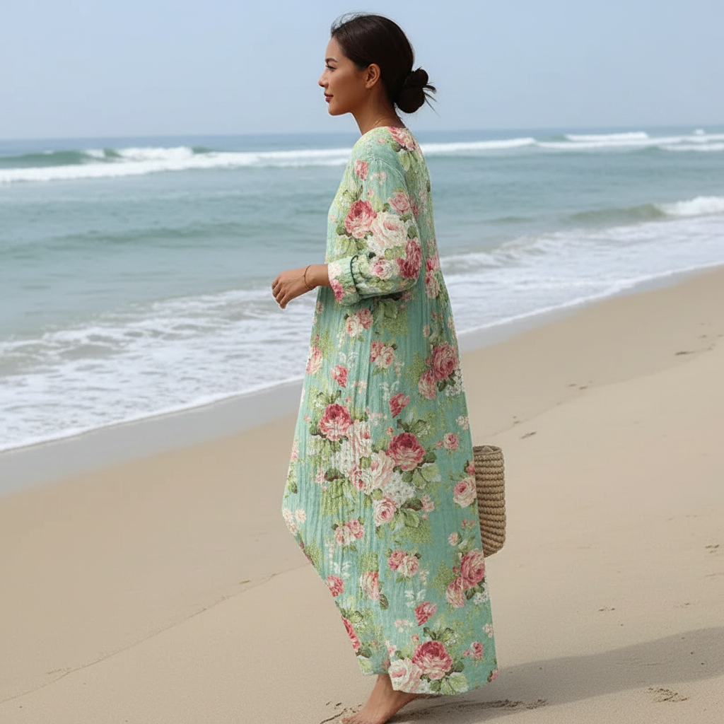Guayaba | Vestido con Estampado Floral de Rosas