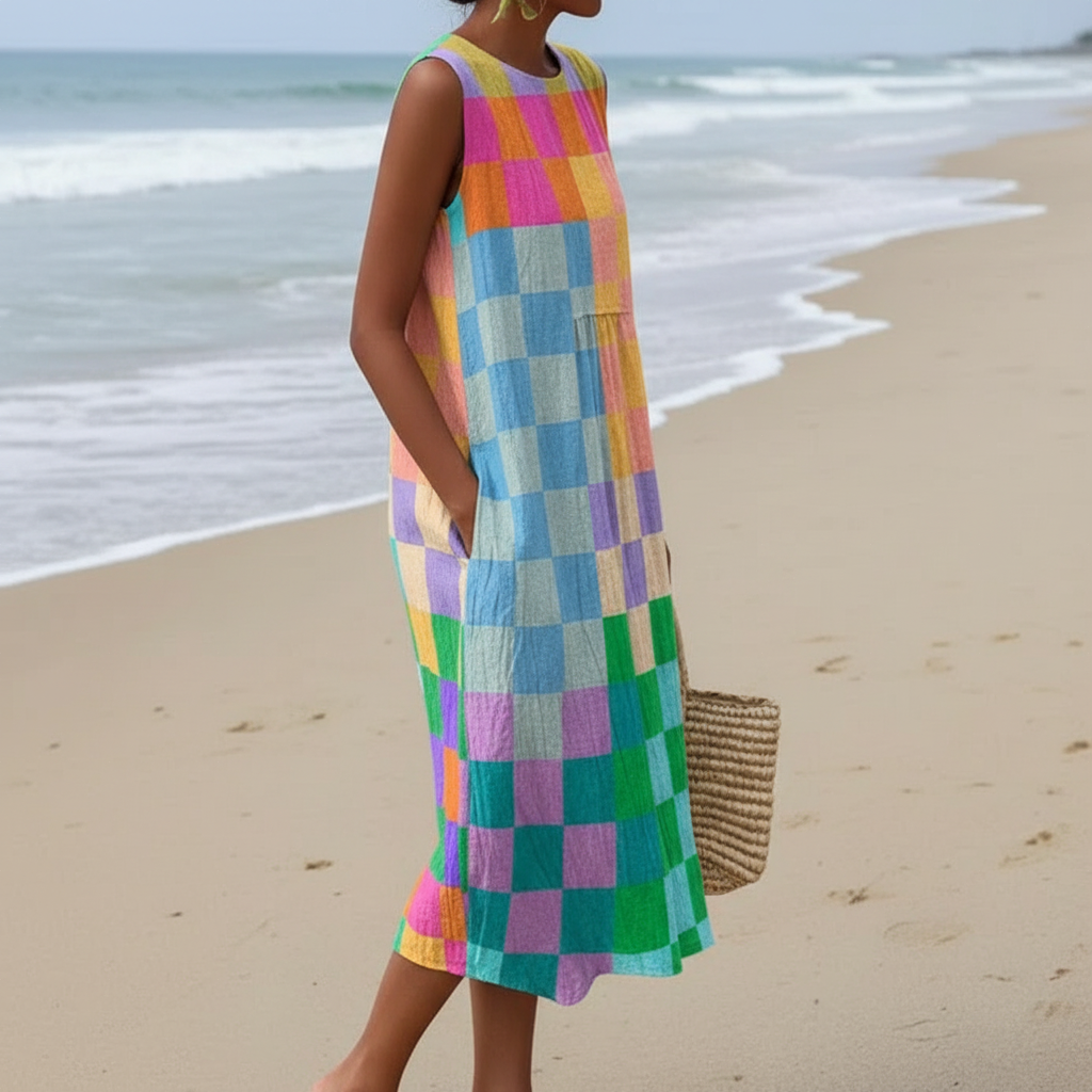 Kate | Vestido Midi de Cuadros