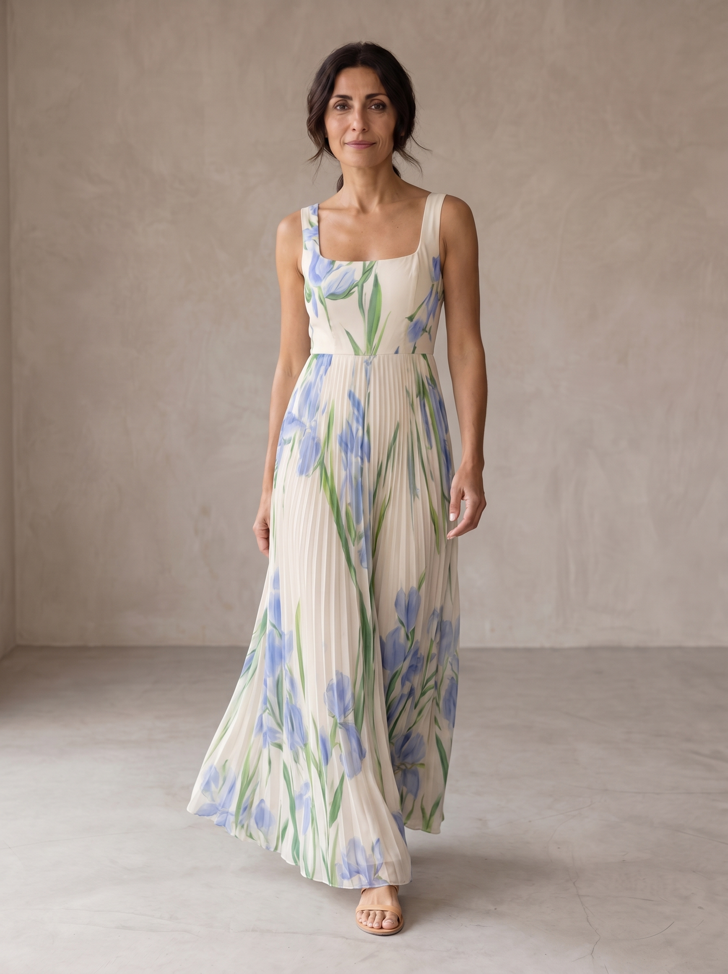 Floriene | Vestido maxi A-line con estampado floral