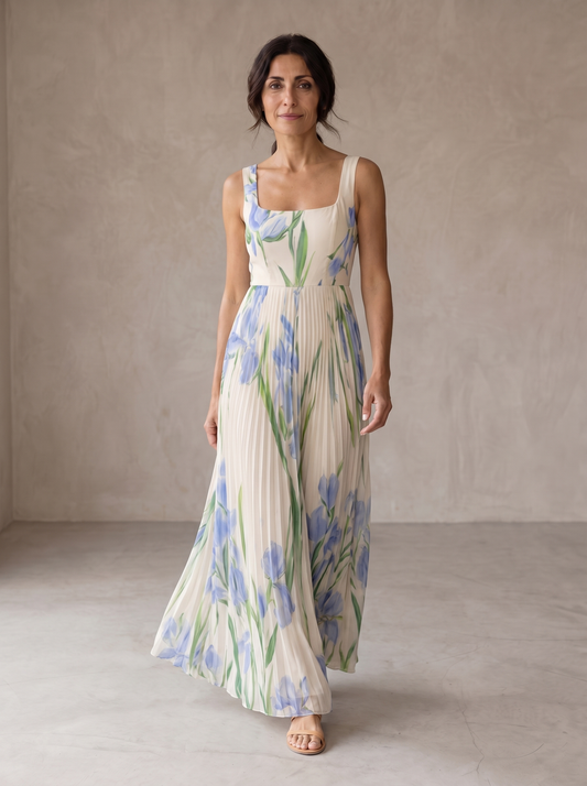 Floriene | Vestido maxi A-line con estampado floral