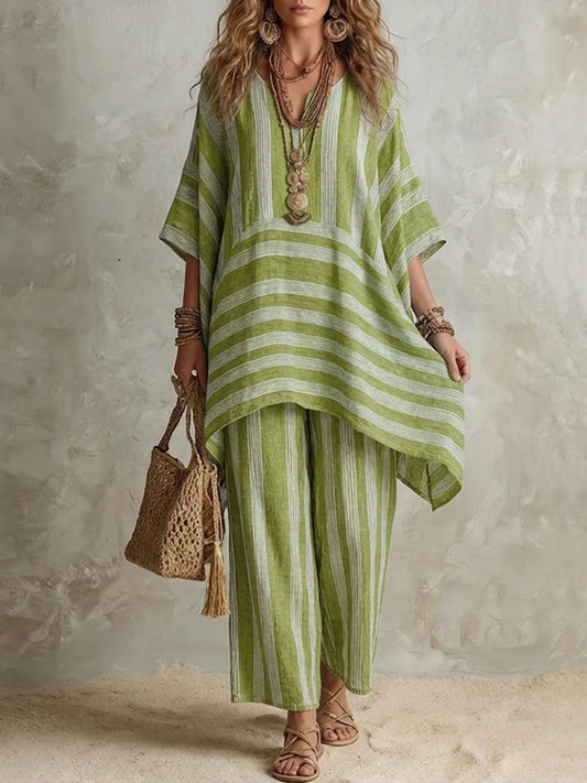 Anastasia | Conjunto a rayas casual holgado