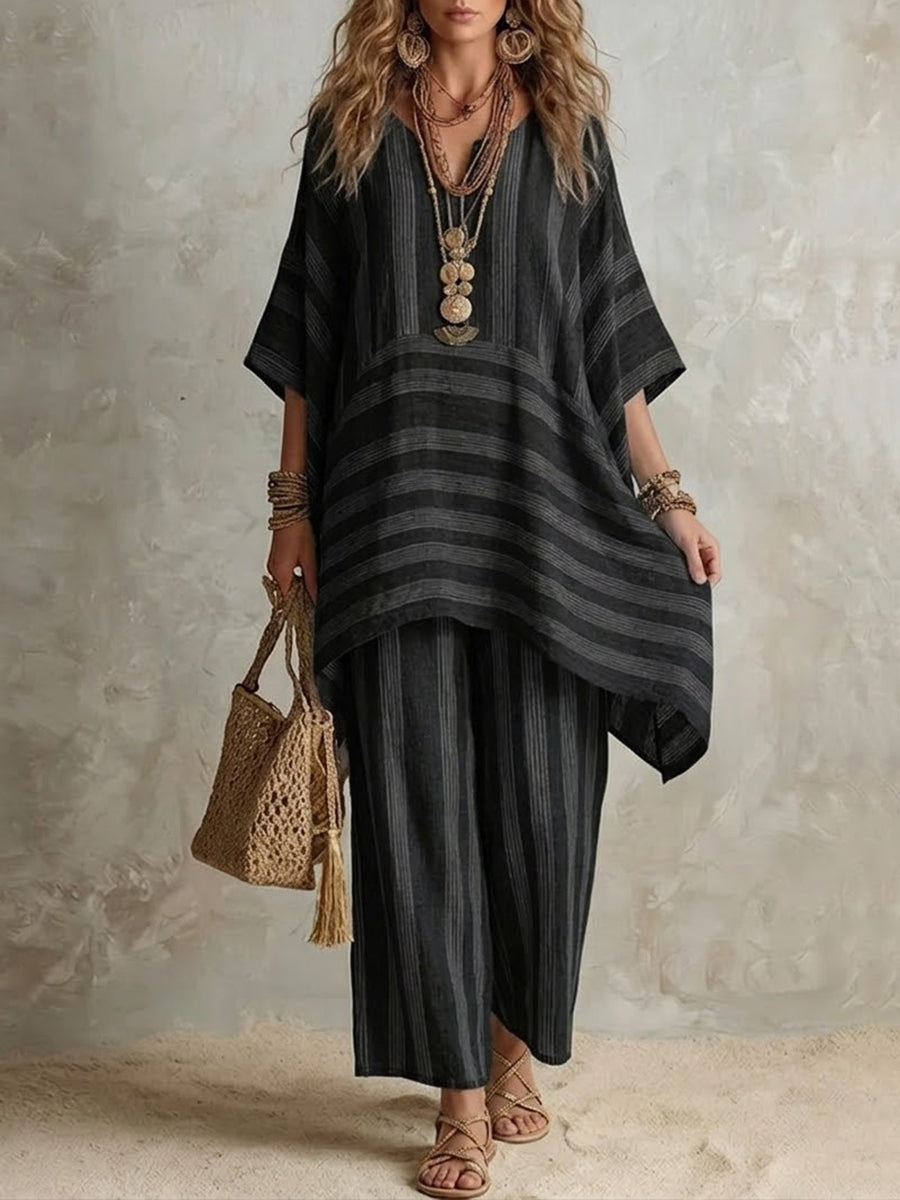 Anastasia | Conjunto a rayas casual holgado