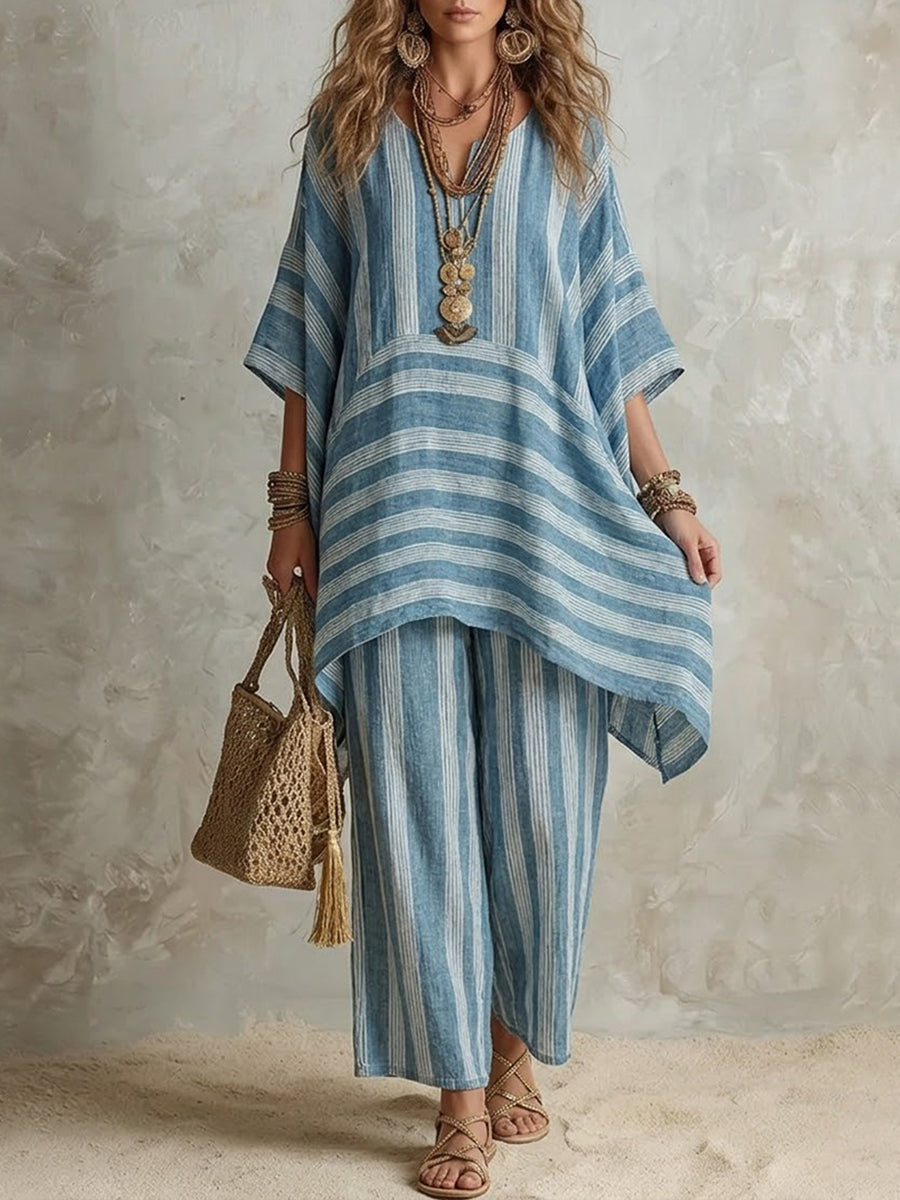 Anastasia | Conjunto a rayas casual holgado