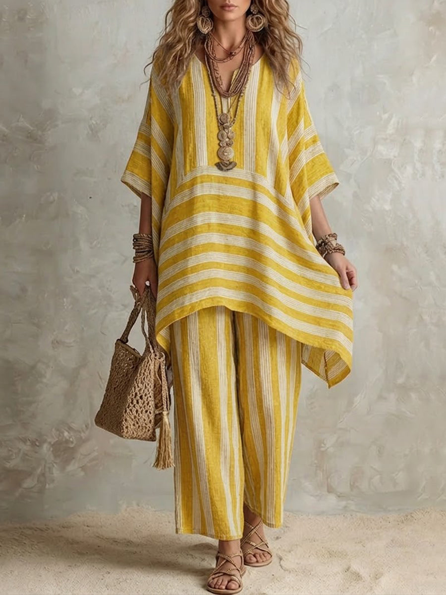 Anastasia | Conjunto a rayas casual holgado