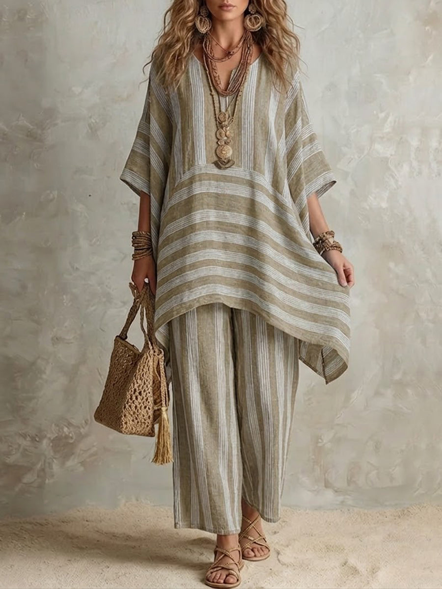 Anastasia | Conjunto a rayas casual holgado