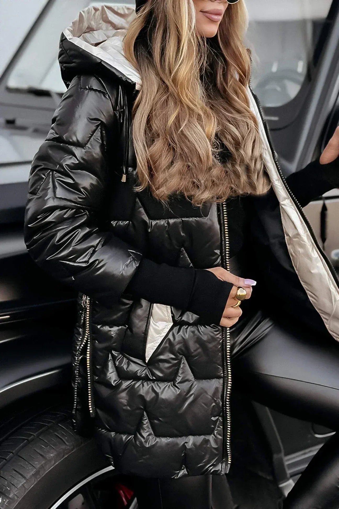 Jane | Abrigo chic acolchado con capucha