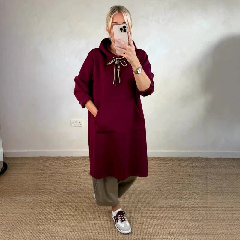 Lorena | Sudadera larga oversized con capucha