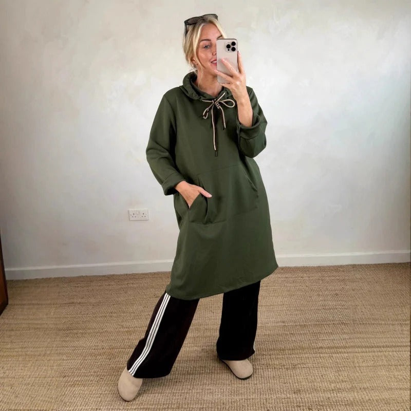 Lorena | Sudadera larga oversized con capucha