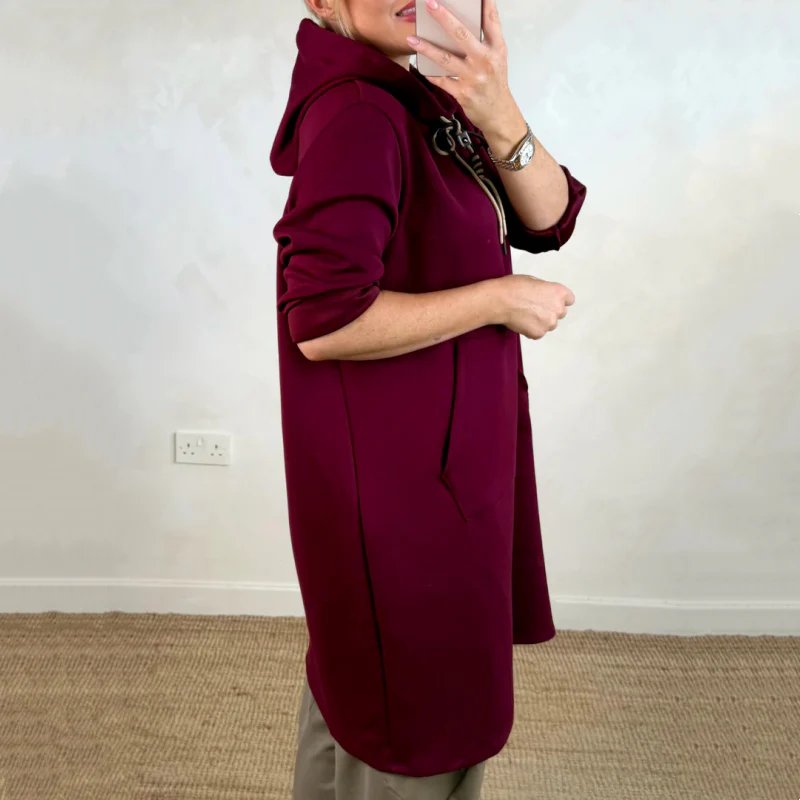 Lorena | Sudadera larga oversized con capucha