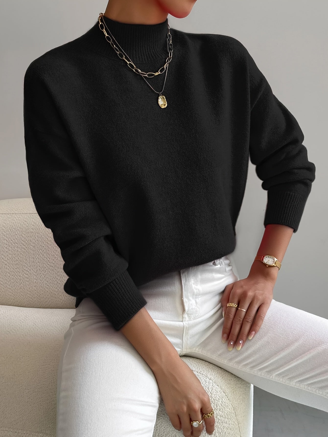 Wish | Suéter de cuello elegante