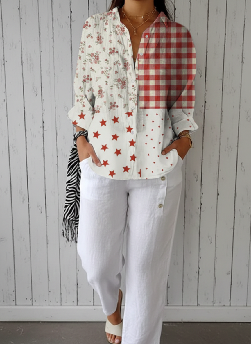 Ximena | Blusa Campestre de Patchwork
