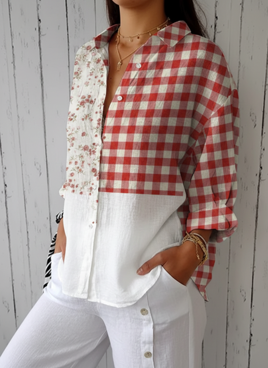 Ximena | Blusa Campestre de Patchwork