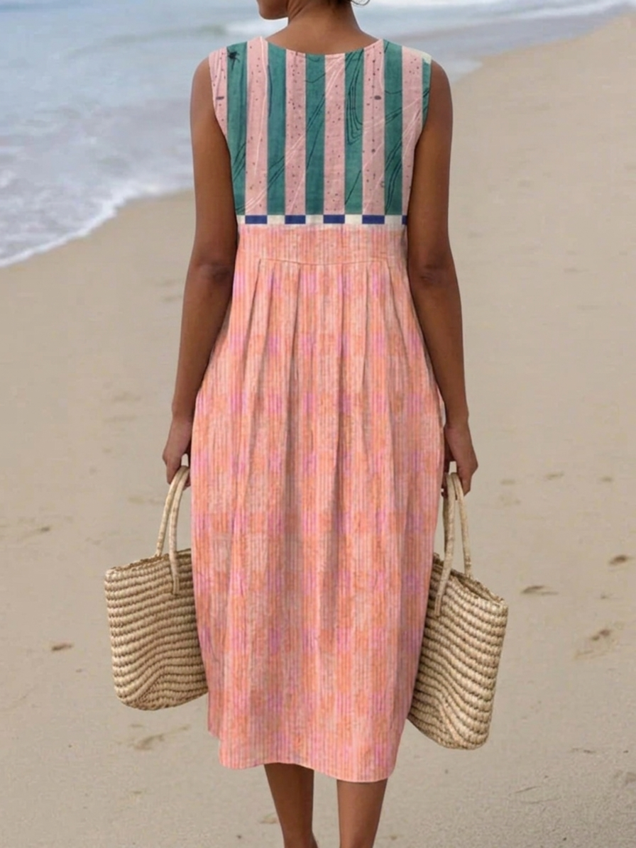 Lilith | Vestido Midi de Rayas Pastel