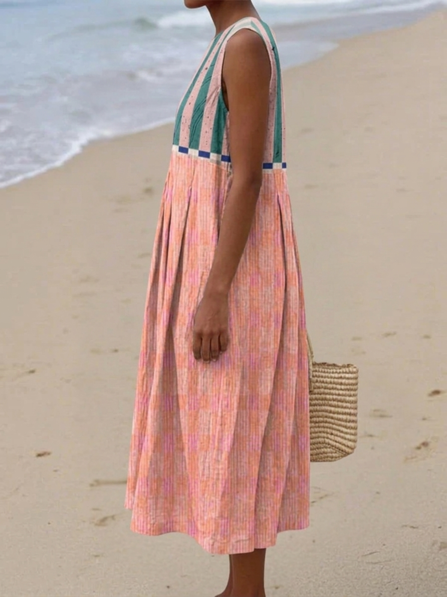 Lilith | Vestido Midi de Rayas Pastel